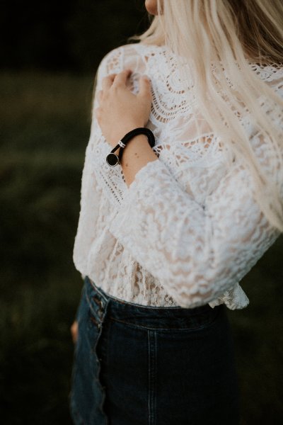 Lunavit Aroma Schmuck Armband Fionda als stylisches Accessoire in Schwarz Silber